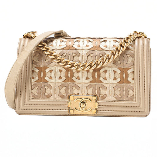 CHANEL Boy Chanel Boy Chanel Dubai Limited Chain Shoulder Lambskin Multicolor Gold-Tone Hardware, Pre-Owned