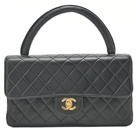 CHANEL Handbag Matelasse Parent-Child Bag Parents Only Lambskin Black Gold-Tone Hardware, Pre-Owned