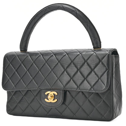 CHANEL Handbag Matelasse Parent-Child Bag Parents Only Lambskin Black Gold-Tone Hardware, Pre-Owned