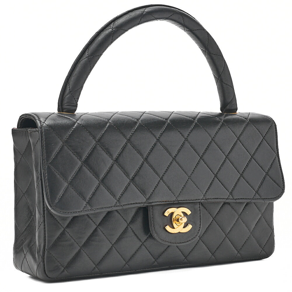 CHANEL Handbag Matelasse Parent-Child Bag Parents Only Lambskin Black Gold-Tone Hardware, Pre-Owned