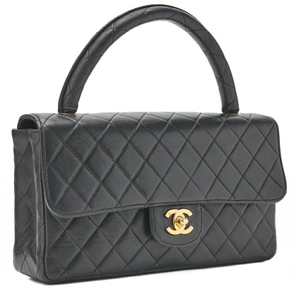 CHANEL Handbag Matelasse Parent-Child Bag Parents Only Lambskin Black Gold-Tone Hardware, Pre-Owned