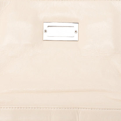 CHANEL Lambskin East Waist 2.55 Lock Chain Shoulder Bag White Silver-Tone Hardware, Pre-Owned