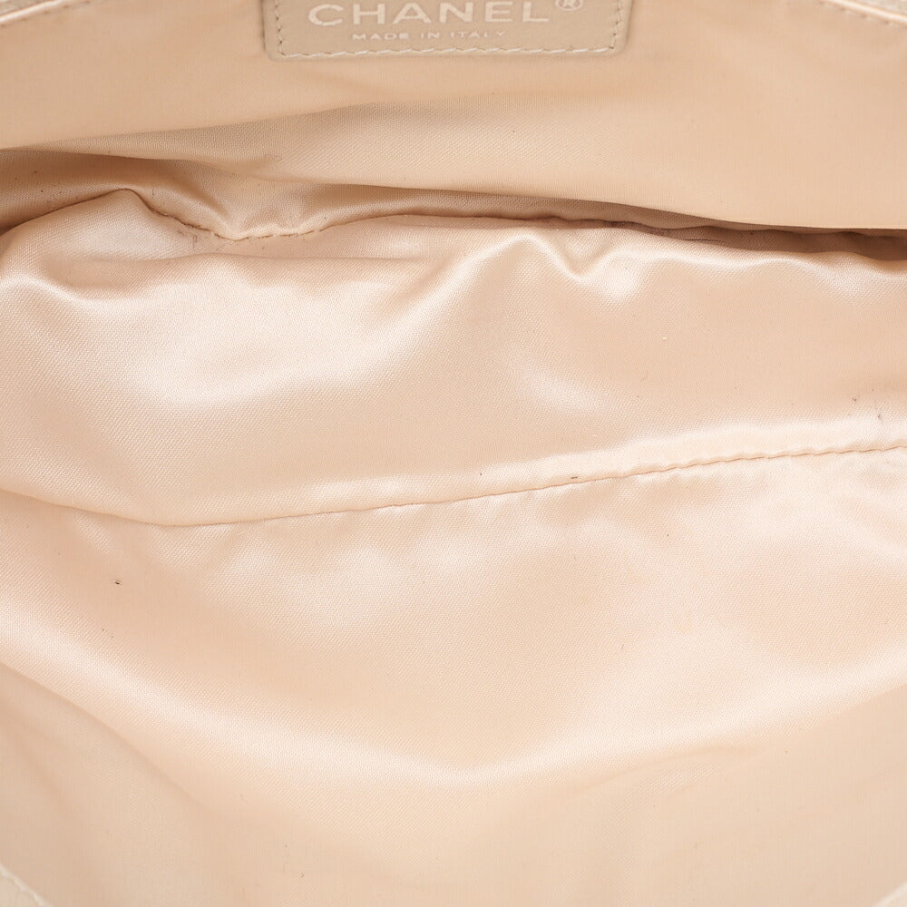 CHANEL Lambskin East Waist 2.55 Lock Chain Shoulder Bag White Silver-Tone Hardware, Pre-Owned