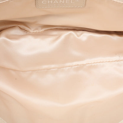 CHANEL Lambskin East Waist 2.55 Lock Chain Shoulder Bag White Silver-Tone Hardware, Pre-Owned