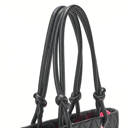 CHANEL Calf Leather x Enamel Cambon Line Boring Bag Black x Black Silver-Tone Hardware, Pre-Owned