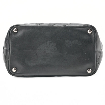 CHANEL Calf Leather x Enamel Cambon Line Boring Bag Black x Black Silver-Tone Hardware, Pre-Owned