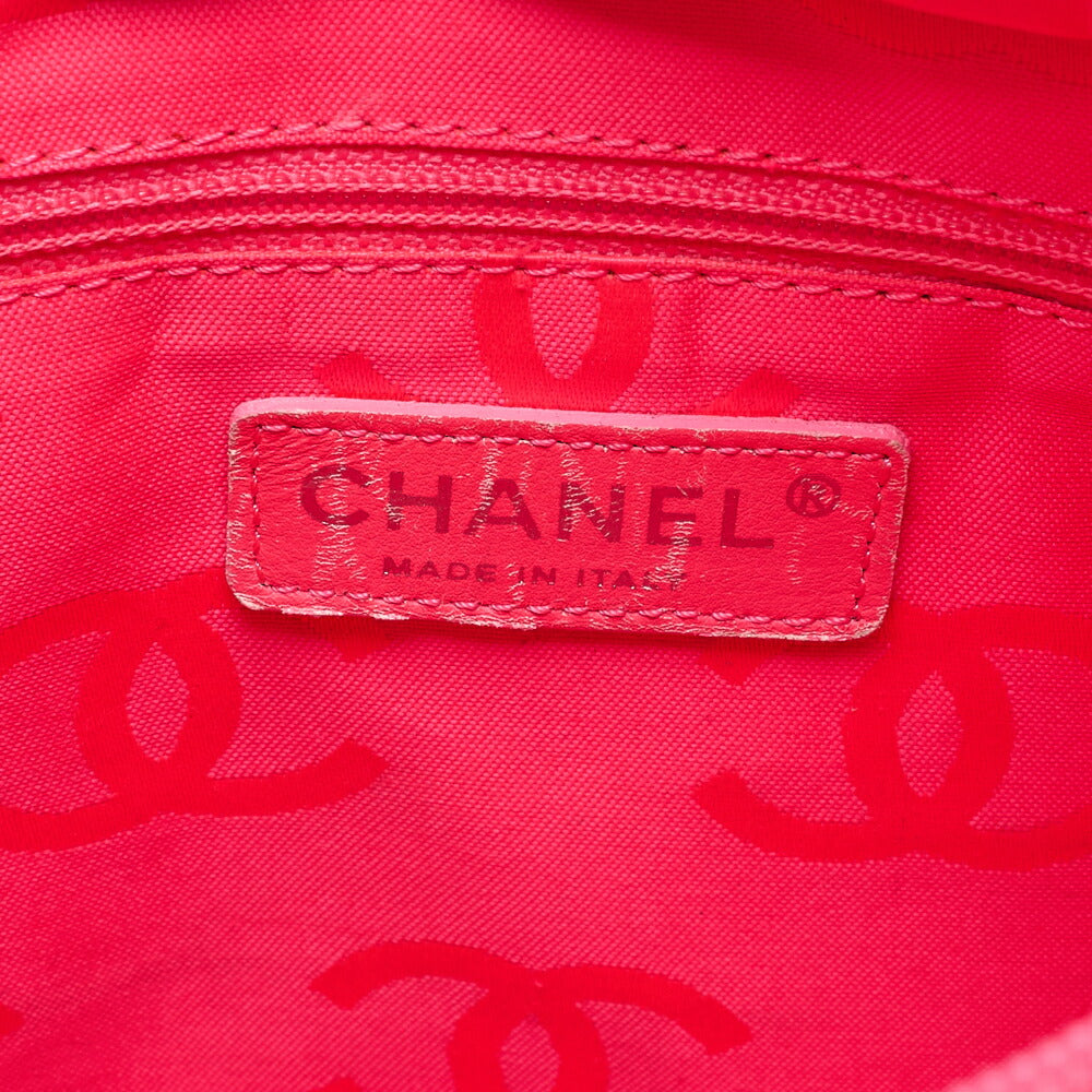 CHANEL Calf Leather x Enamel Cambon Line Boring Bag Black x Black
