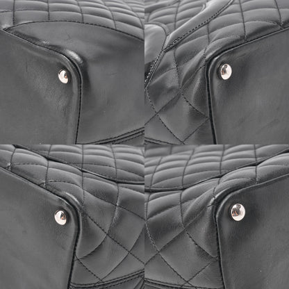 CHANEL Calf Leather x Enamel Cambon Line Boring Bag Black x Black Silver-Tone Hardware, Pre-Owned