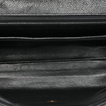 CHANEL Handbag Matelasse Caviar Skin Black Gold-Tone Hardware, Pre-Owned