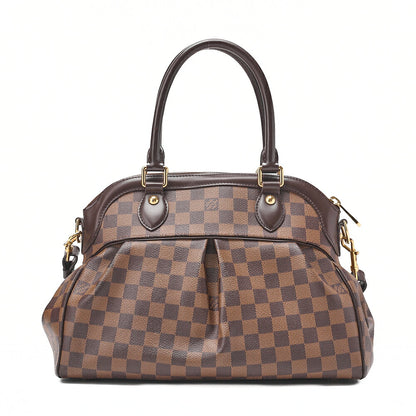 LOUIS VUITTON Louis Vuitton Damier Trevy PM Handbag N51997 Damier Ebene Brown Gold-Tone Hardware, Pre-Owned
