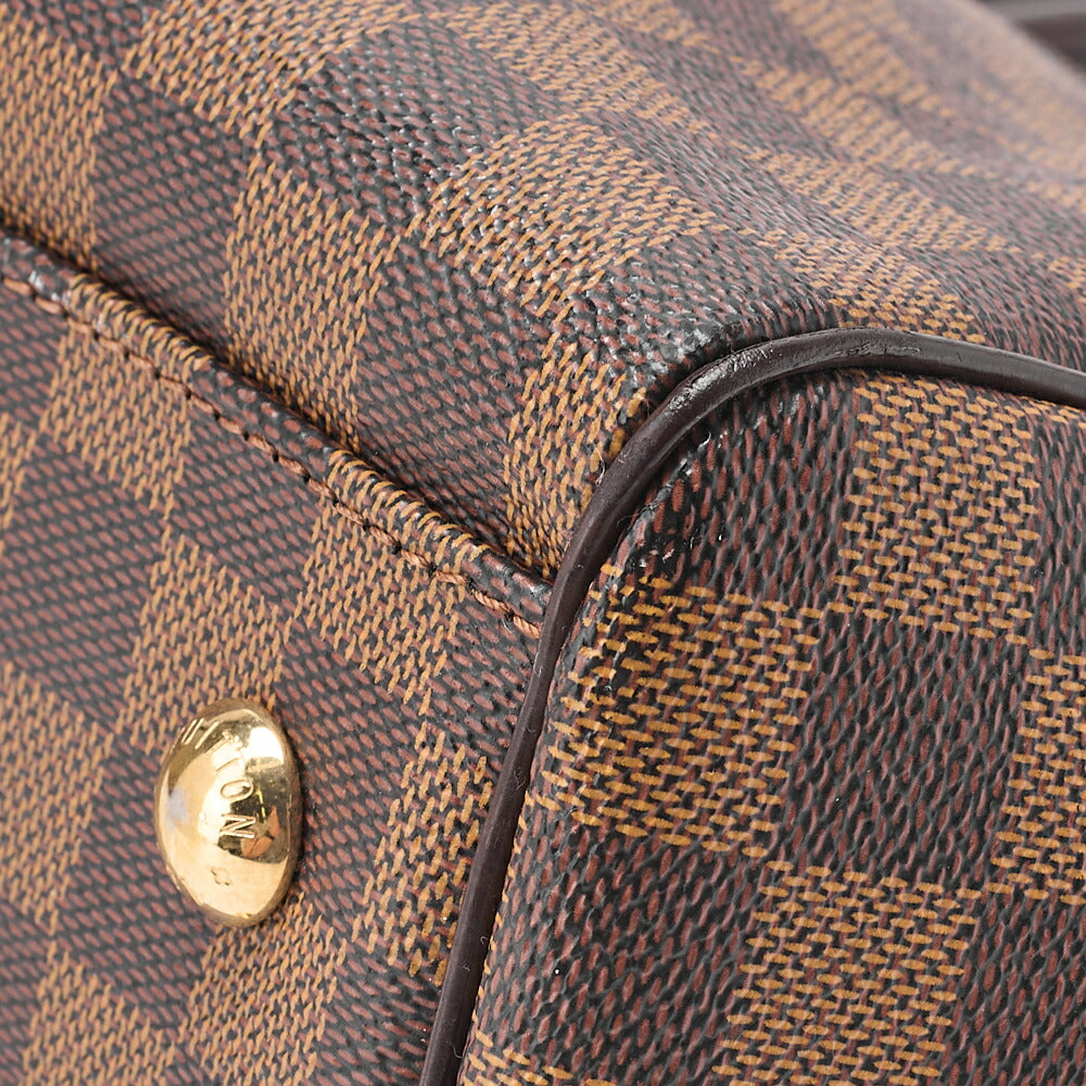 LOUIS VUITTON Louis Vuitton Damier Trevy PM Handbag N51997 Damier Ebene Brown Gold-Tone Hardware, Pre-Owned