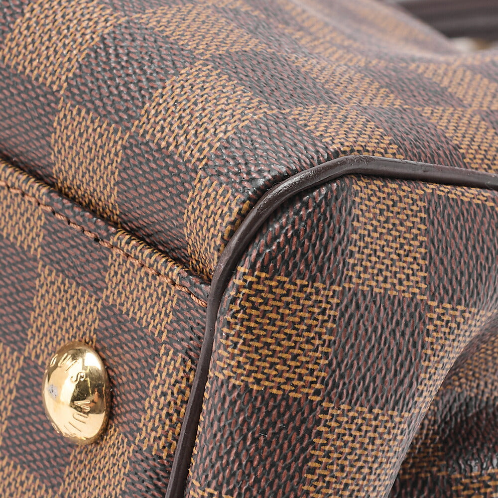 LOUIS VUITTON Louis Vuitton Damier Trevy PM Handbag N51997 Damier Ebene Brown Gold-Tone Hardware, Pre-Owned