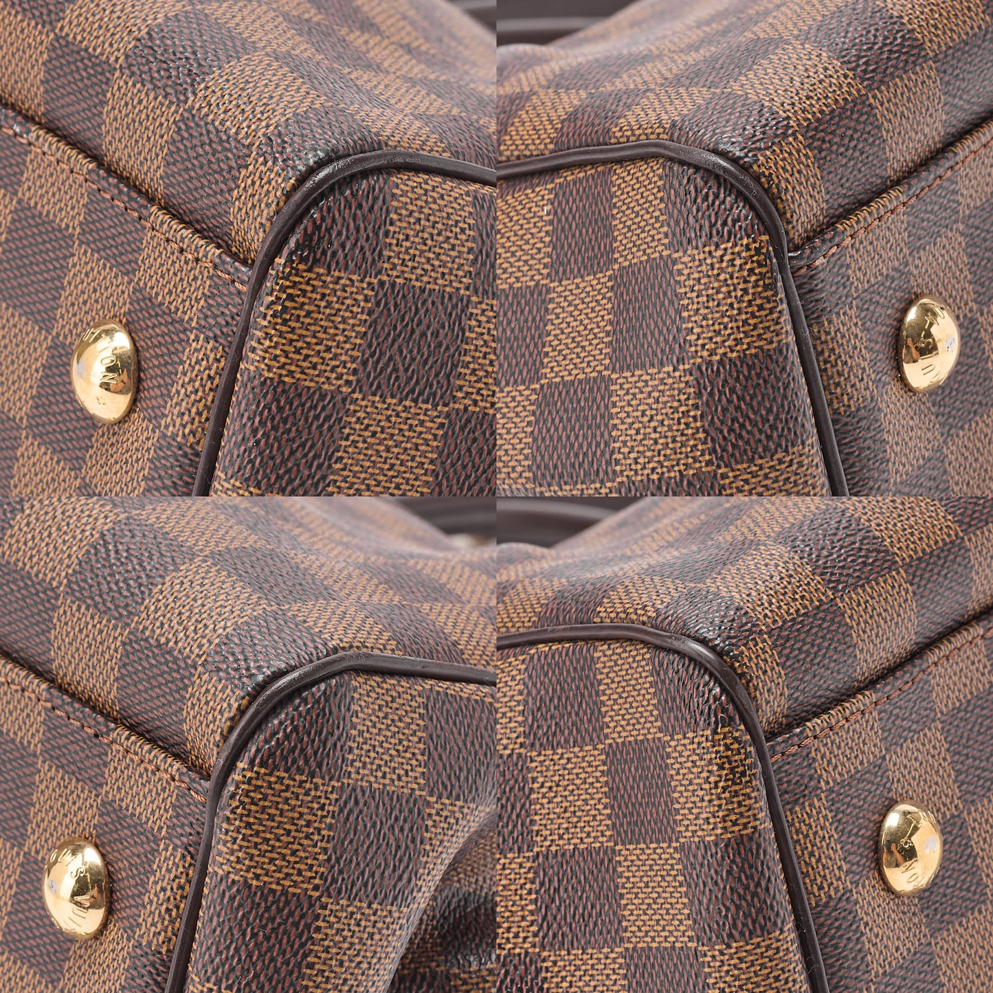 LOUIS VUITTON Louis Vuitton Damier Trevy PM Handbag N51997 Damier Ebene Brown Gold-Tone Hardware, Pre-Owned