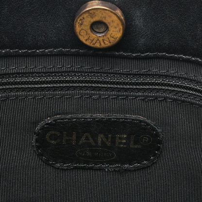 CHANEL Chain Tote Bag Lambskin Coco Mark Tortoiseshell Pattern Plastic Chain Shoulder Black Gold-Tone Hardware, Pre-Owned