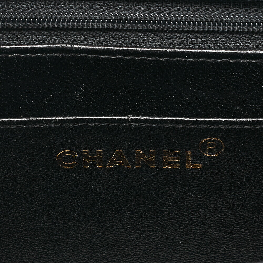 CHANEL Caviar Skin Matelasse Turn Lock Handbag Black Gold-Tone Hardware, Pre-Owned