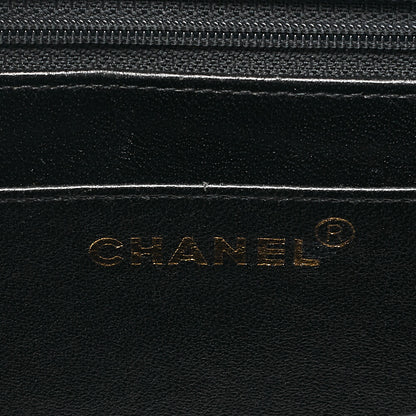 CHANEL Caviar Skin Matelasse Turn Lock Handbag Black Gold-Tone Hardware, Pre-Owned