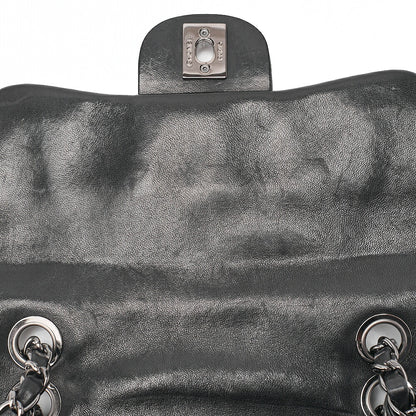 CHANEL Lambskin Mini Matelasse Single Chain Shoulder Black Silver-Tone Hardware, Pre-Owned