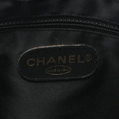 CHANEL Deka Coco Mark Double Chain Shoulder with Ball Charm Large Size Caviar Skin Black Gold-Tone Hardware, Pre-Owned