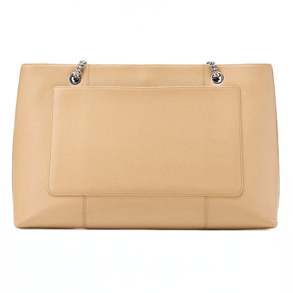 CHANEL Coco Mark 2.55 Chain Shoulder Caviar Skin Beige Silver-Tone Hardware, Pre-Owned