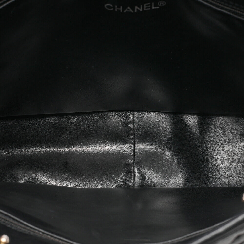 CHANEL Matelasse Double Chain Shoulder with Pull Charm Lambskin Black Gold-Tone Hardware, Pre-Owned