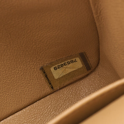 CHANEL Lambskin Matelasse Double Flap 25cm Chain Shoulder Beige Gold-Tone Hardware, Pre-Owned