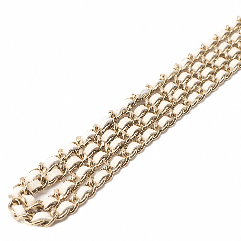CHANEL Chanel Matelasse Chain Wallet Caviar Skin White Gold-Tone Hardware, Pre-Owned