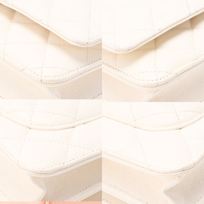 CHANEL Chanel Matelasse Chain Wallet Caviar Skin White Gold-Tone Hardware, Pre-Owned