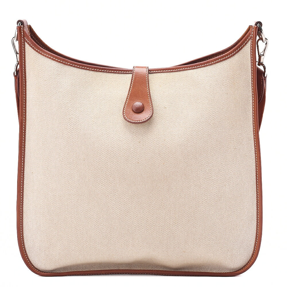 HERMES Hermes Evelyn GM 1-En Shoulder Bag Toile x Balenia Brown Silver-Tone Hardware, Pre-Owned