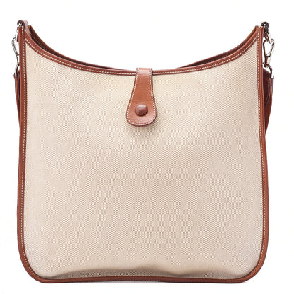 HERMES Hermes Evelyn GM 1-En Shoulder Bag Toile x Balenia Brown Silver-Tone Hardware, Pre-Owned