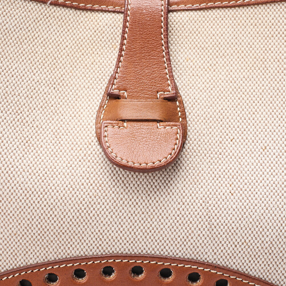 HERMES Hermes Evelyn GM 1-En Shoulder Bag Toile x Balenia Brown Silver-Tone Hardware, Pre-Owned