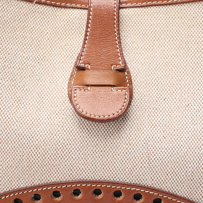 HERMES Hermes Evelyn GM 1-En Shoulder Bag Toile x Balenia Brown Silver-Tone Hardware, Pre-Owned