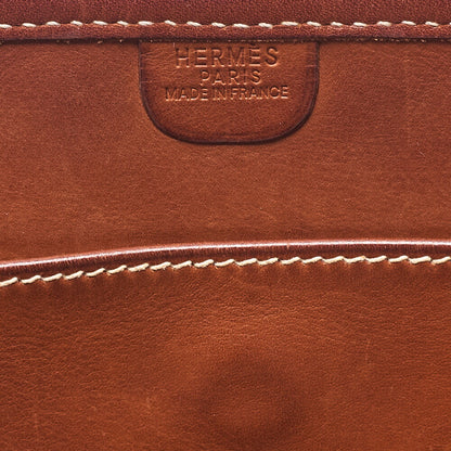 HERMES Hermes Evelyn GM 1-En Shoulder Bag Toile x Balenia Brown Silver-Tone Hardware, Pre-Owned