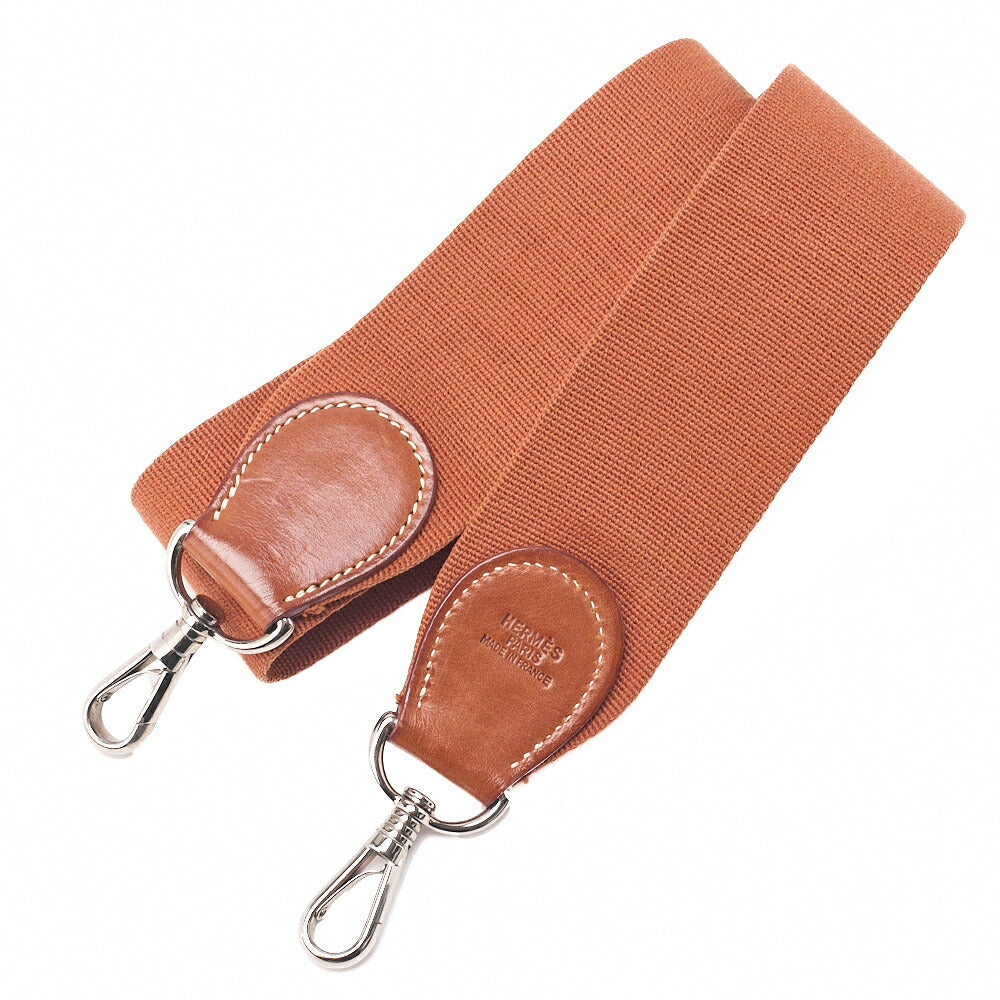 HERMES Hermes Evelyn GM 1-En Shoulder Bag Toile x Balenia Brown Silver-Tone Hardware, Pre-Owned
