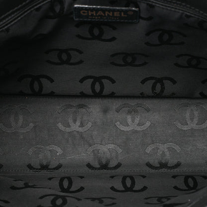 CHANEL Coco Mark Wood Chain Shoulder Caviar Skin Black Gold-Tone Hardware, Pre-Owned