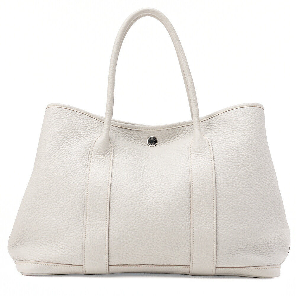 HERMES Hermes Garden Party PM Tote Bag Negonda Pearl Gray Silver-Tone Hardware, Pre-Owned