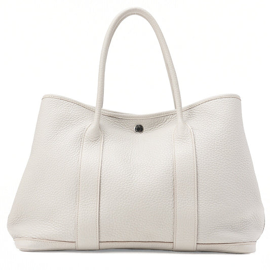 HERMES Hermes Garden Party PM Tote Bag Negonda Pearl Gray Silver-Tone Hardware, Pre-Owned