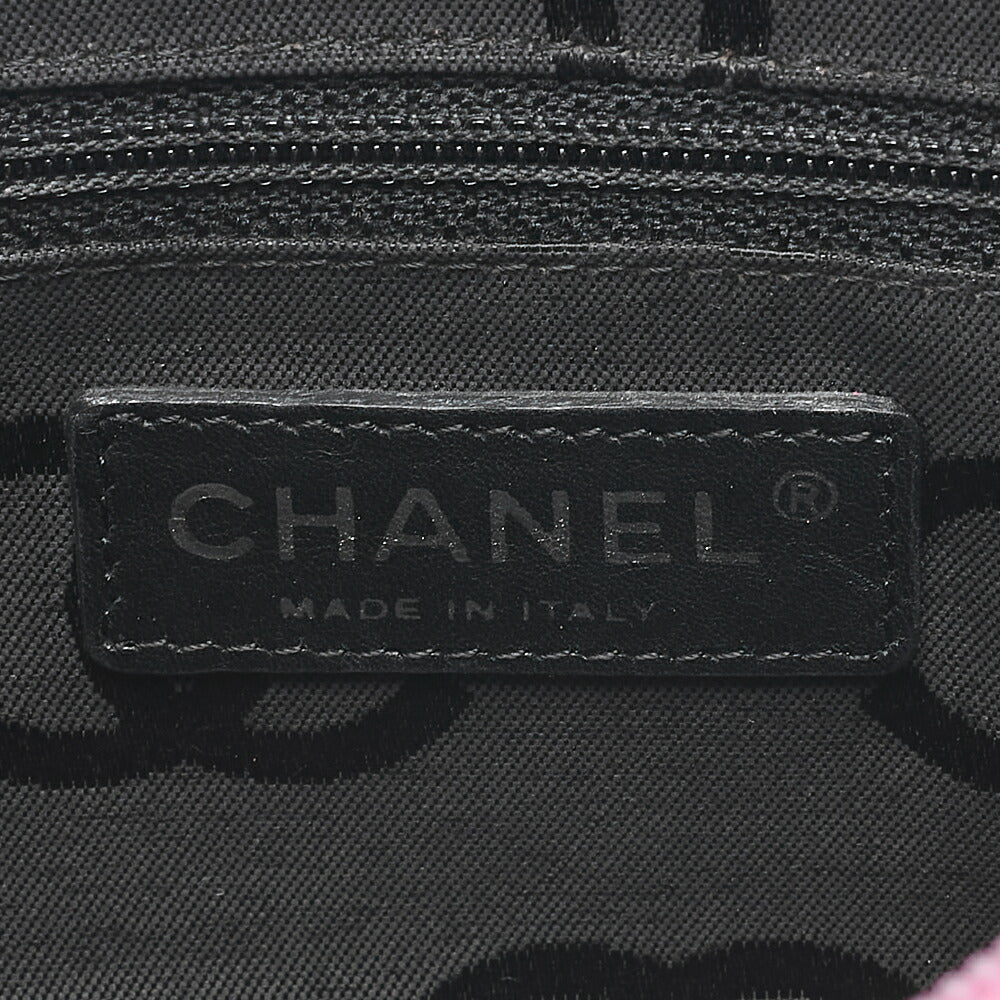 CHANEL Kanbon Line Matelasse Calf Leather Pink x Black Mini Shoulder Bag Silver-Tone Hardware, Pre-Owned