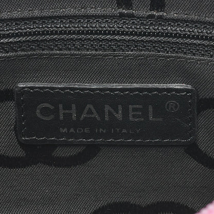 CHANEL Kanbon Line Matelasse Calf Leather Pink x Black Mini Shoulder Bag Silver-Tone Hardware, Pre-Owned