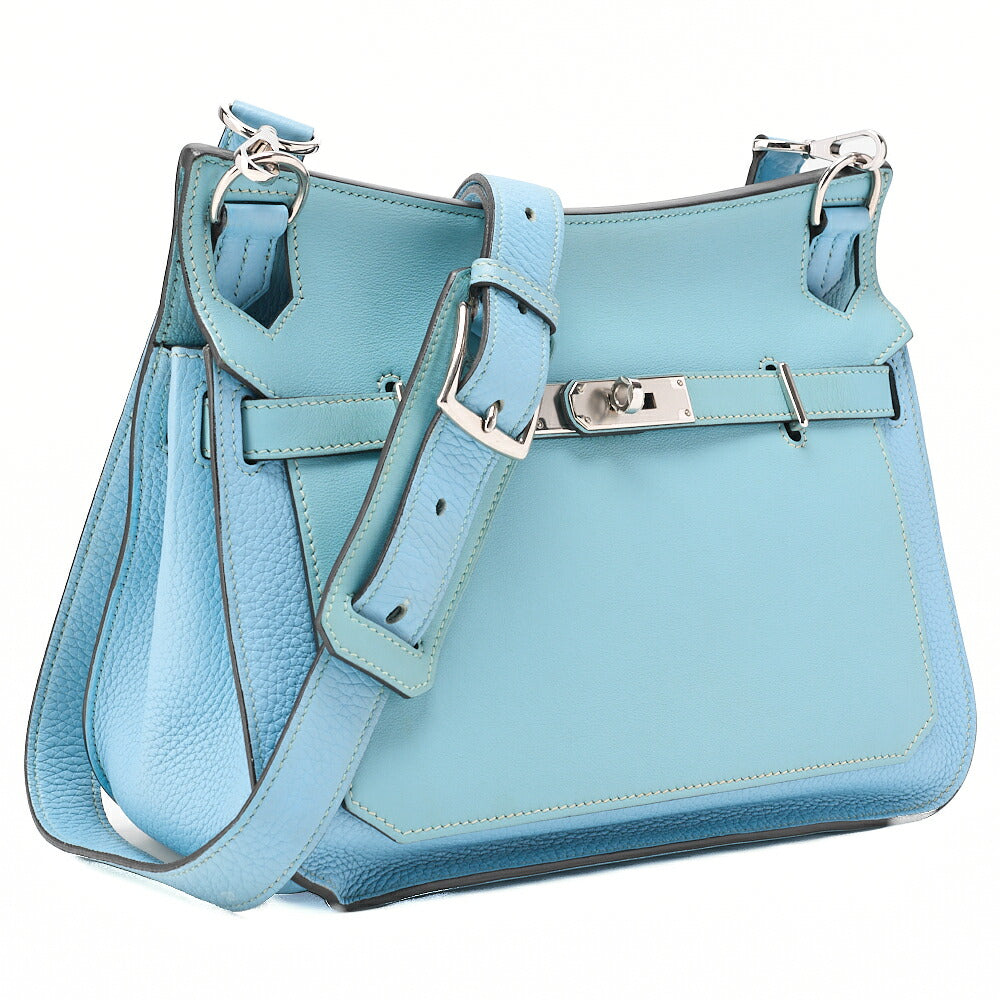 HERMES Hermes Gypsy ?re 28 Shoulder Bag Taurillon Clemence x Swift Blue Atoll Silver-Tone Hardware, Pre-Owned