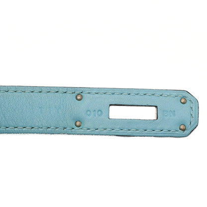 HERMES Hermes Gypsy ?re 28 Shoulder Bag Taurillon Clemence x Swift Blue Atoll Silver-Tone Hardware, Pre-Owned