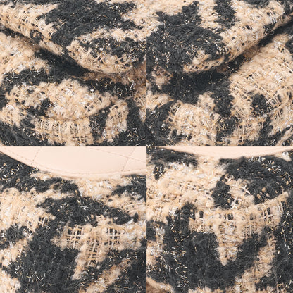CHANEL Shoulder Bag Waist Bag Chanel 19 Matelasse Tweed Beige x Black Silver x Gold-Tone Hardware, Pre-Owned