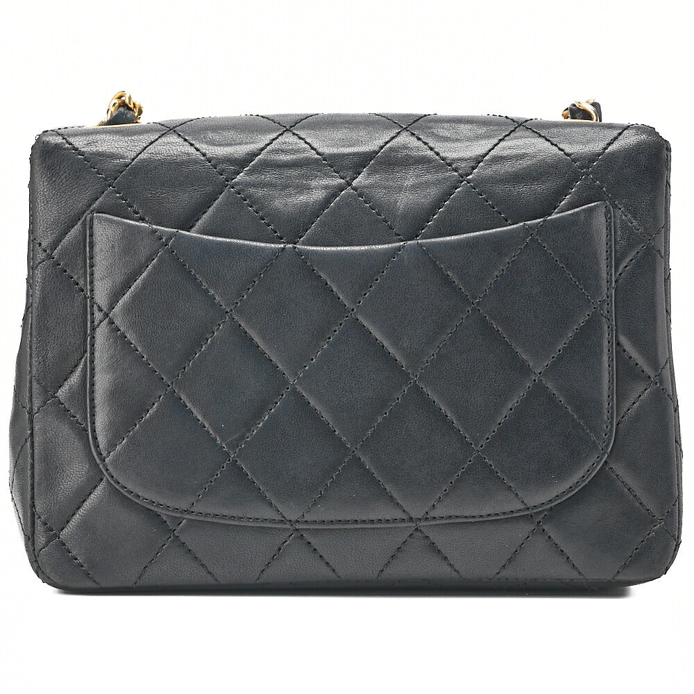 CHANEL Chain Shoulder Bag Mini Matelasse 18cm Turn Lock Lambskin Black Gold -Tone Hardware, Pre-Owned