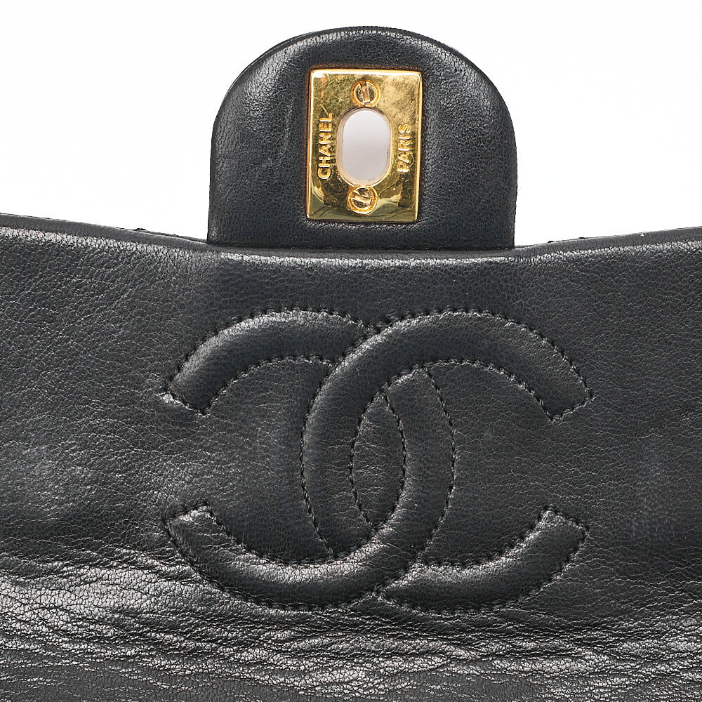 CHANEL Chain Shoulder Bag Mini Matelasse 18cm Turn Lock Lambskin Black Gold -Tone Hardware, Pre-Owned