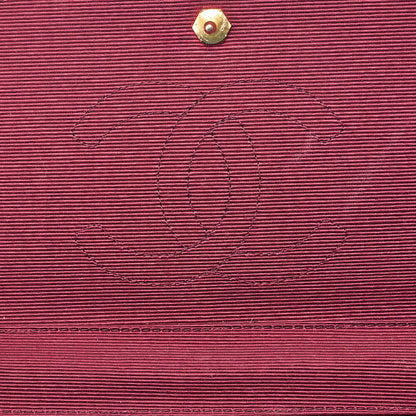 CHANEL Shoulder Bag Border Stitch Half Moon Push Lock Suede Black Gold-Tone Hardware, Pre-Owned