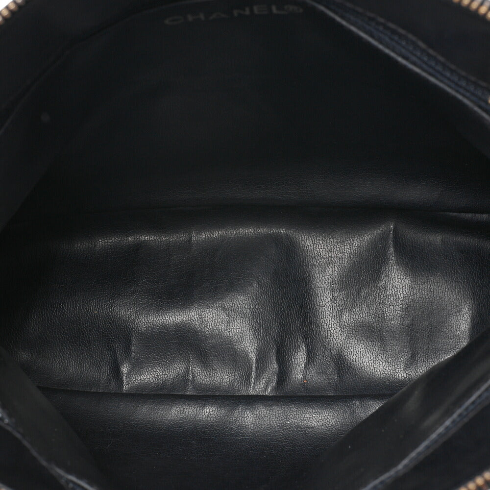 CHANEL Chanel Matelasse Plate Charm Chain Shoulder Lambskin Navy Gold-Tone Hardware, Pre-Owned