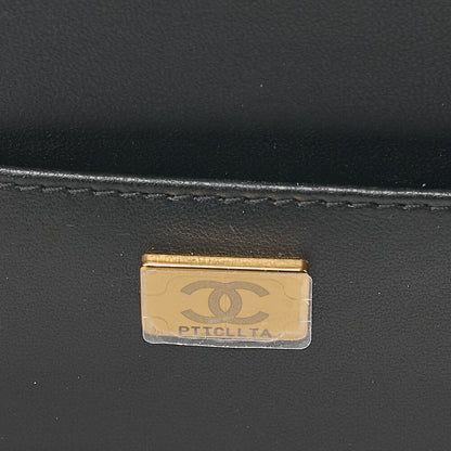 CHANEL Chain Shoulder Bag Matelasse Camera Bag Lambskin Black Gold-Tone Hardware, Pre-Owned