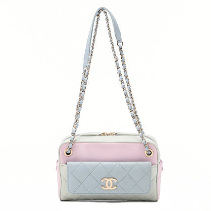 CHANEL Leather Coco Mark Chain Shoulder with Pouch Multicolor Gold-Tone Hardware, Pre-Owned