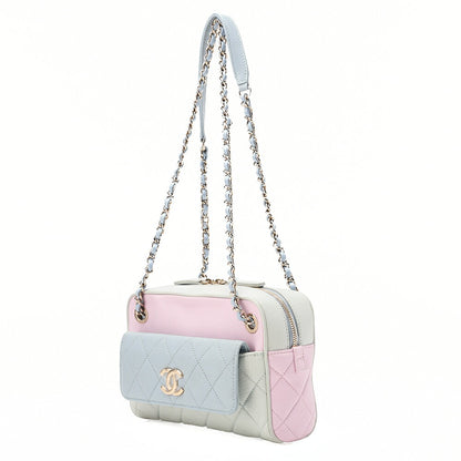 CHANEL Leather Coco Mark Chain Shoulder with Pouch Multicolor Gold-Tone Hardware, Pre-Owned
