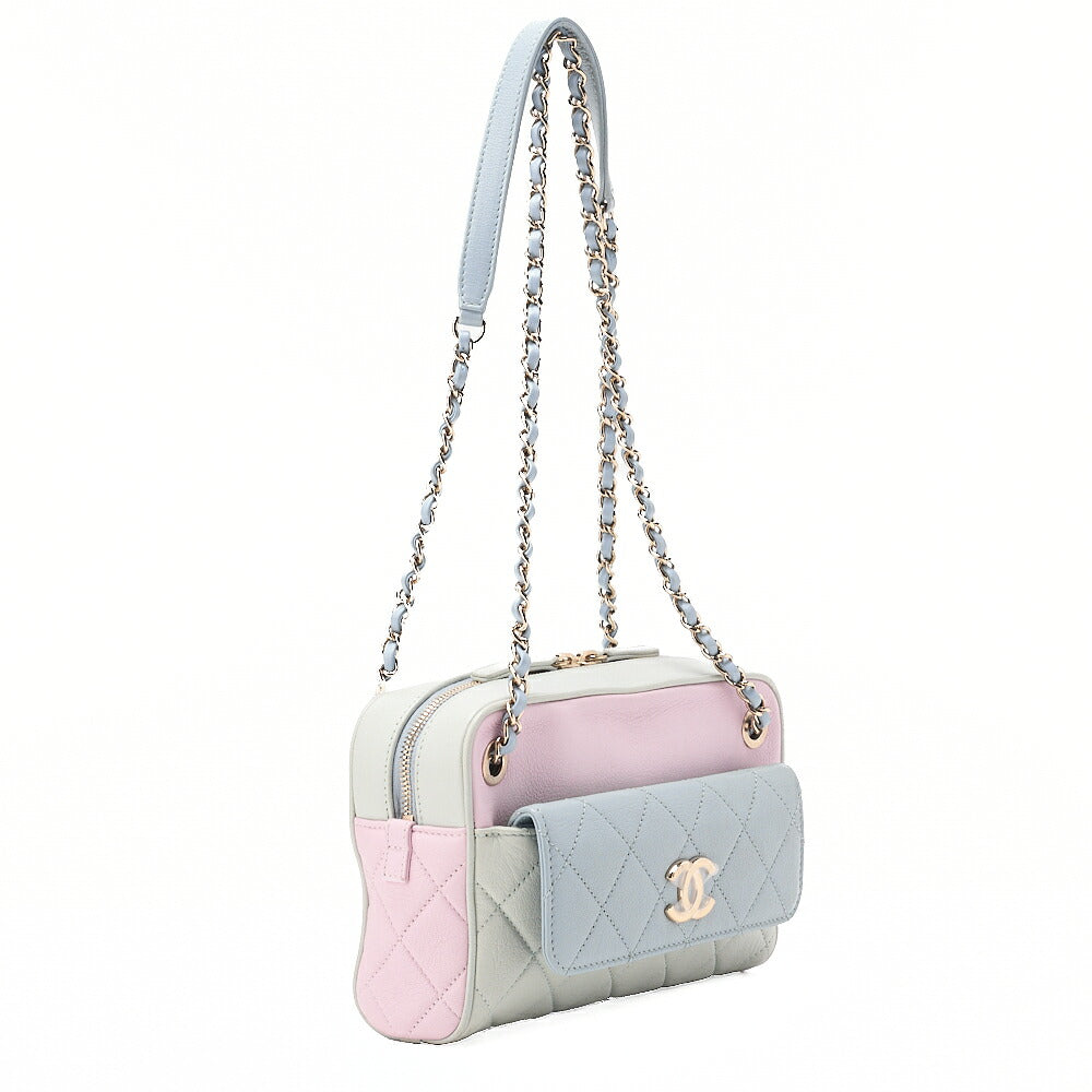 CHANEL Leather Coco Mark Chain Shoulder with Pouch Multicolor Gold-Tone Hardware, Pre-Owned