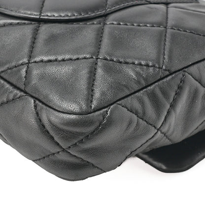 CHANEL Lambskin Matelasse 2.55 Lock Clutch Bag Silver-Tone Hardware, Pre-Owned